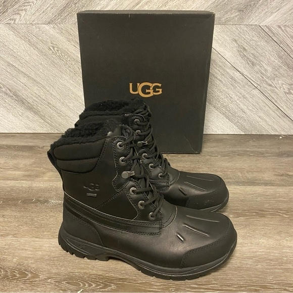 UGG | Men’s Felton Black WaterProof Leather Snow Boots NEW - Picture 12 of 15